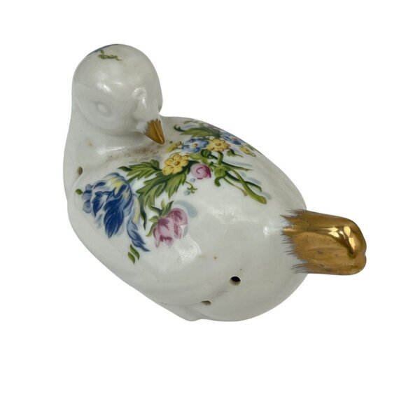 Vintage Elizabeth Arden Chelsea Gardens Porcelain Dove Figurine Floral Gold Acce - Picture 9 of 10